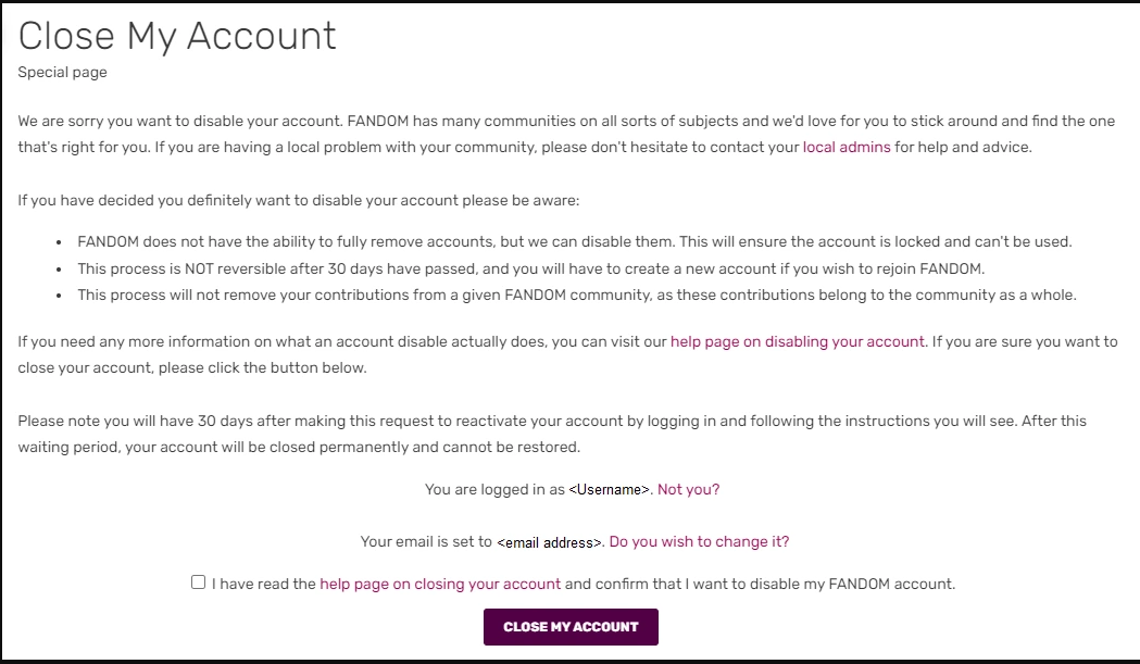 How To Delete A Fandom Account