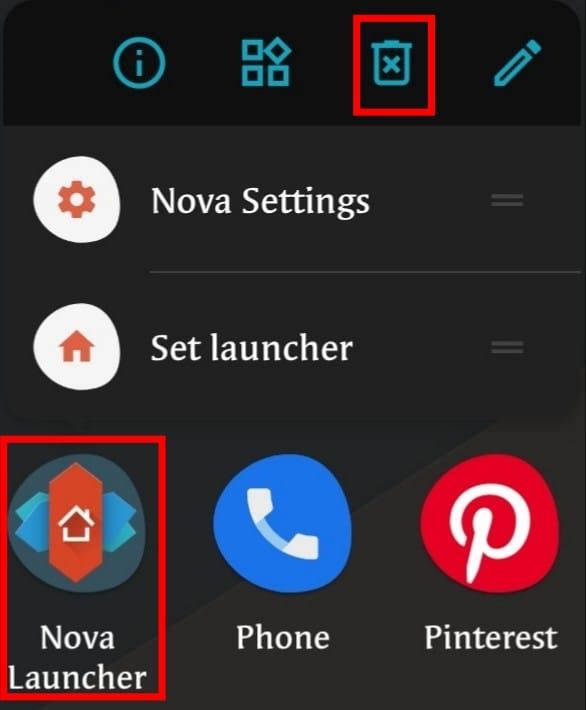 Uninstall Nova Launcher Third Method