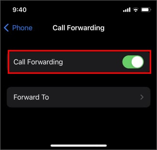Using The Call Forwarding Option