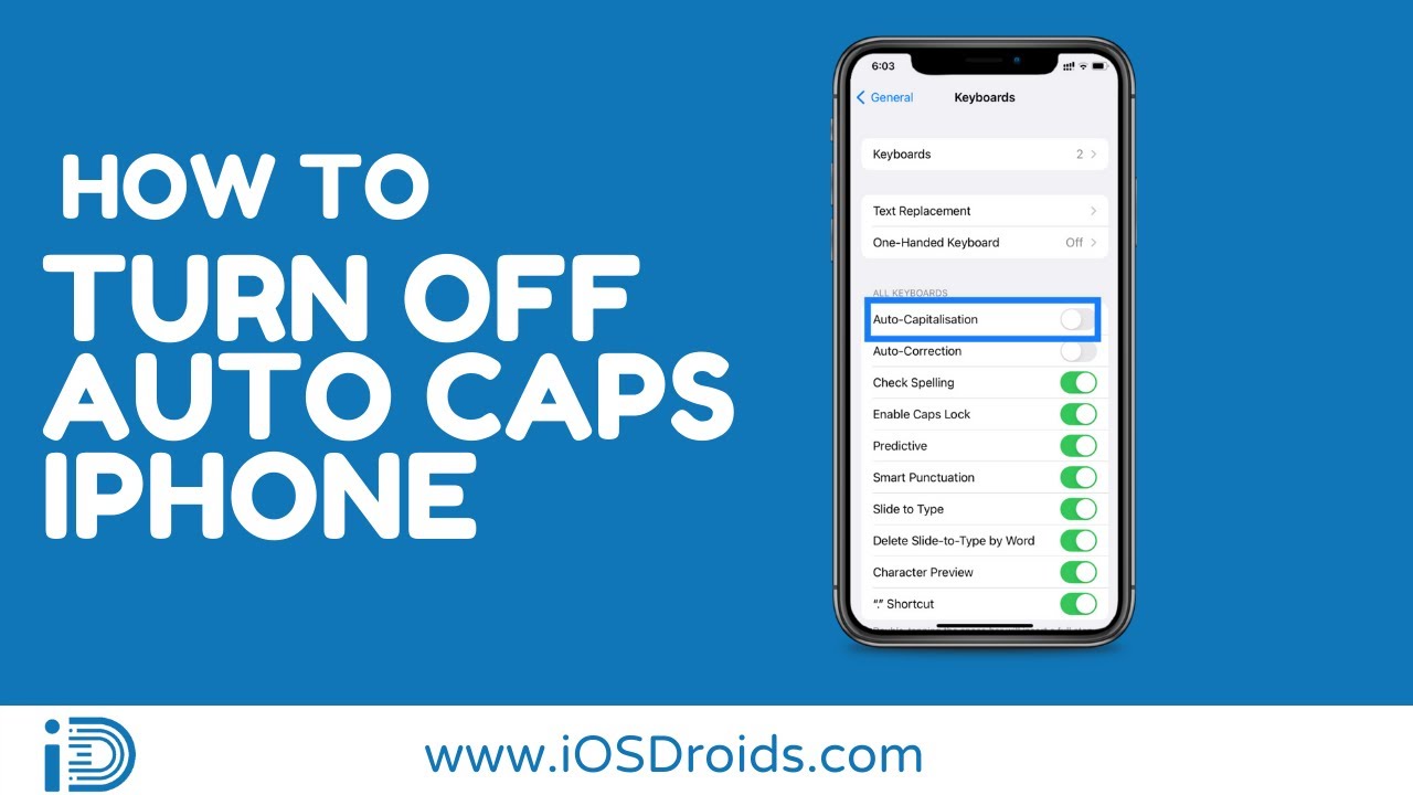 How To Turn Off Auto Caps On Iphone